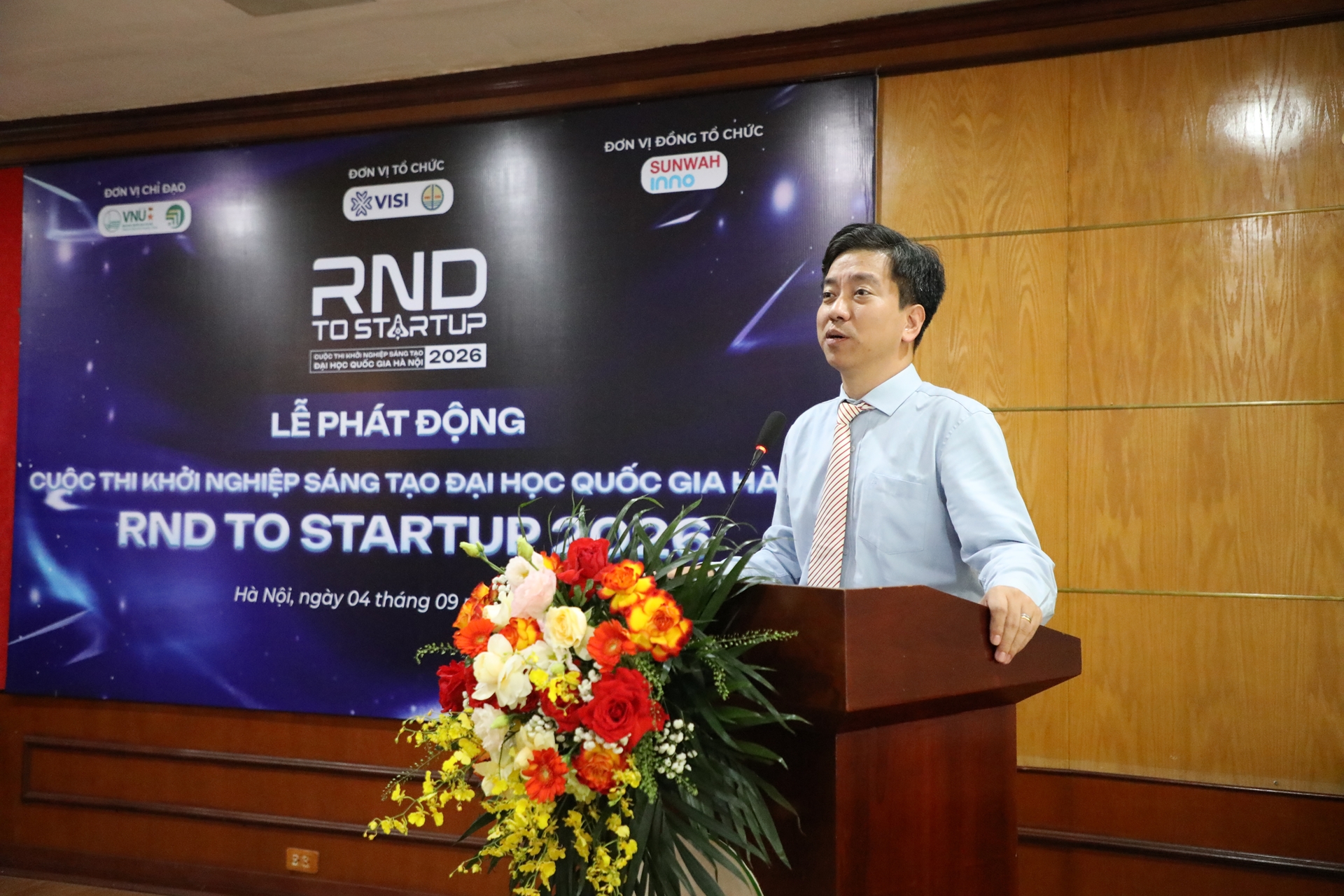 PGS.TS Trương Ngọc Kiểm – Trưởng Ban Tổ chức cuộc thi chia sẻ về định hướng và mục tiêu của R&D to Startup 2026